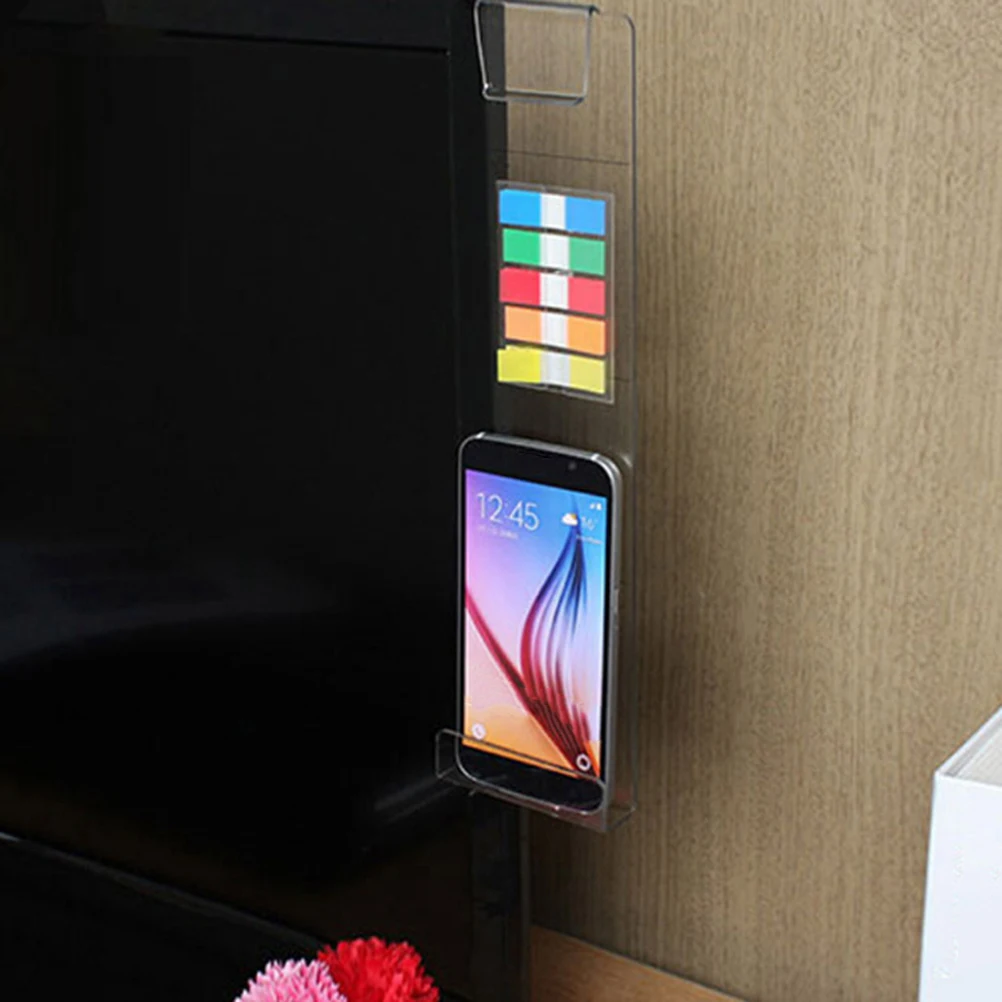 

2 pcs Monitor Acrylic Transparent Memo Board Office Home Supplies Computer Message Holder Side Panel