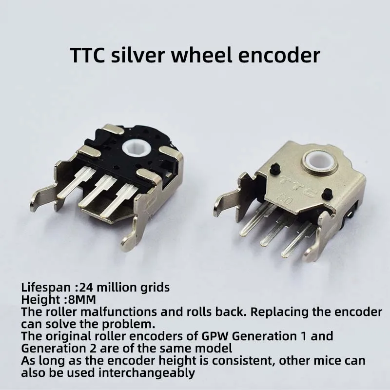 5PCS TTC Silver wheel 8mm GPX mouse wheel original encoder GPW wireless applicable