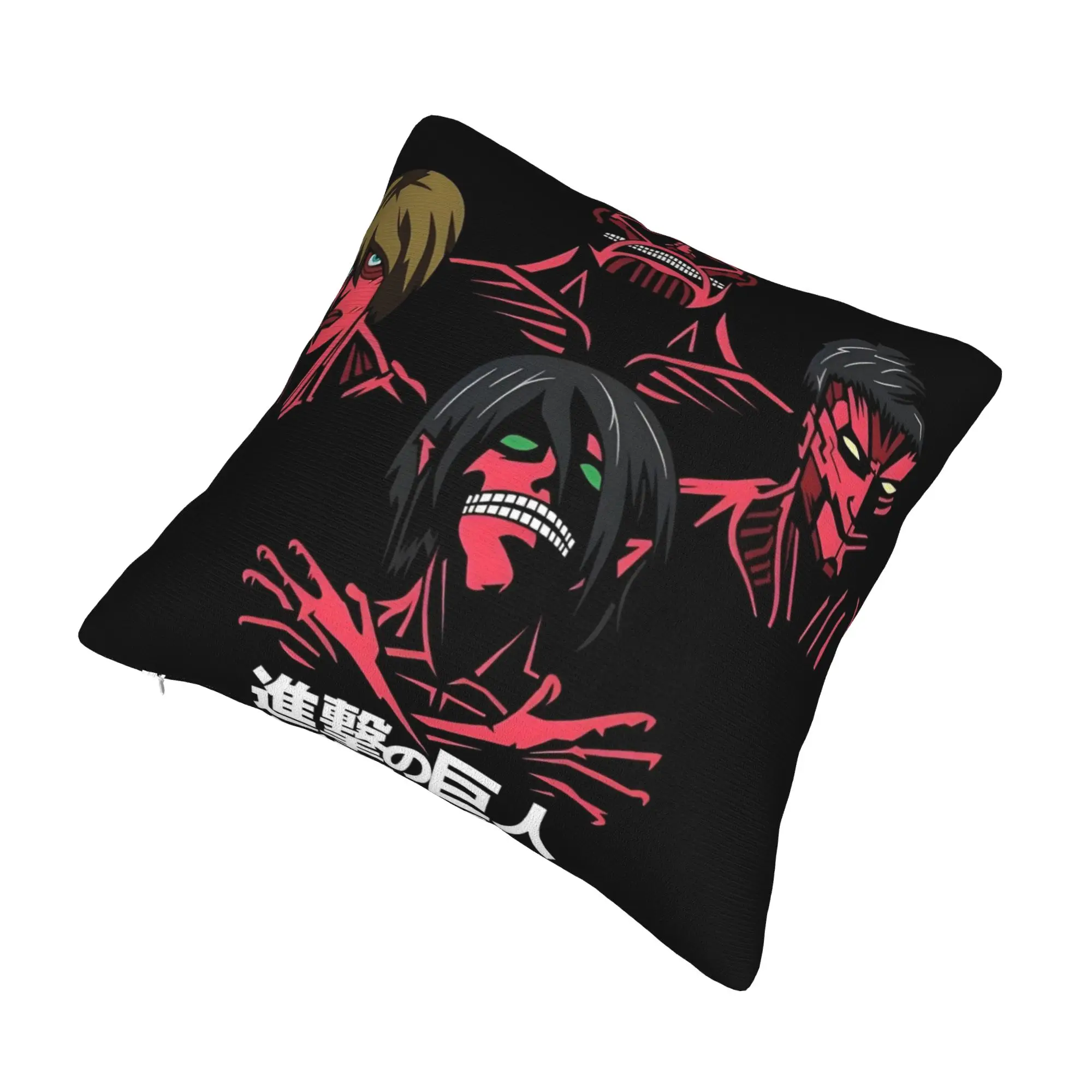 Japane Manga Attack on Titan Anime  Pillow Case 40x40cm for Living Room  Modern Cushion Cover Soft Pillowcase