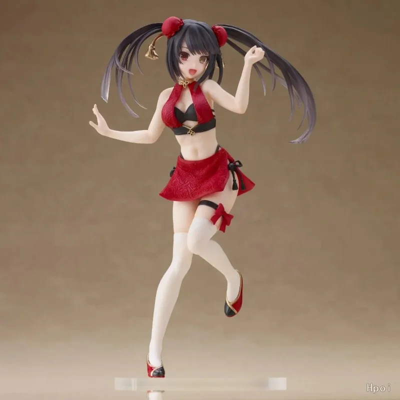 Em estoque original taito data um ao vivo tokisaki kurumi maiô pvc anime personagem modelo coleção brinquedos de férias presentes