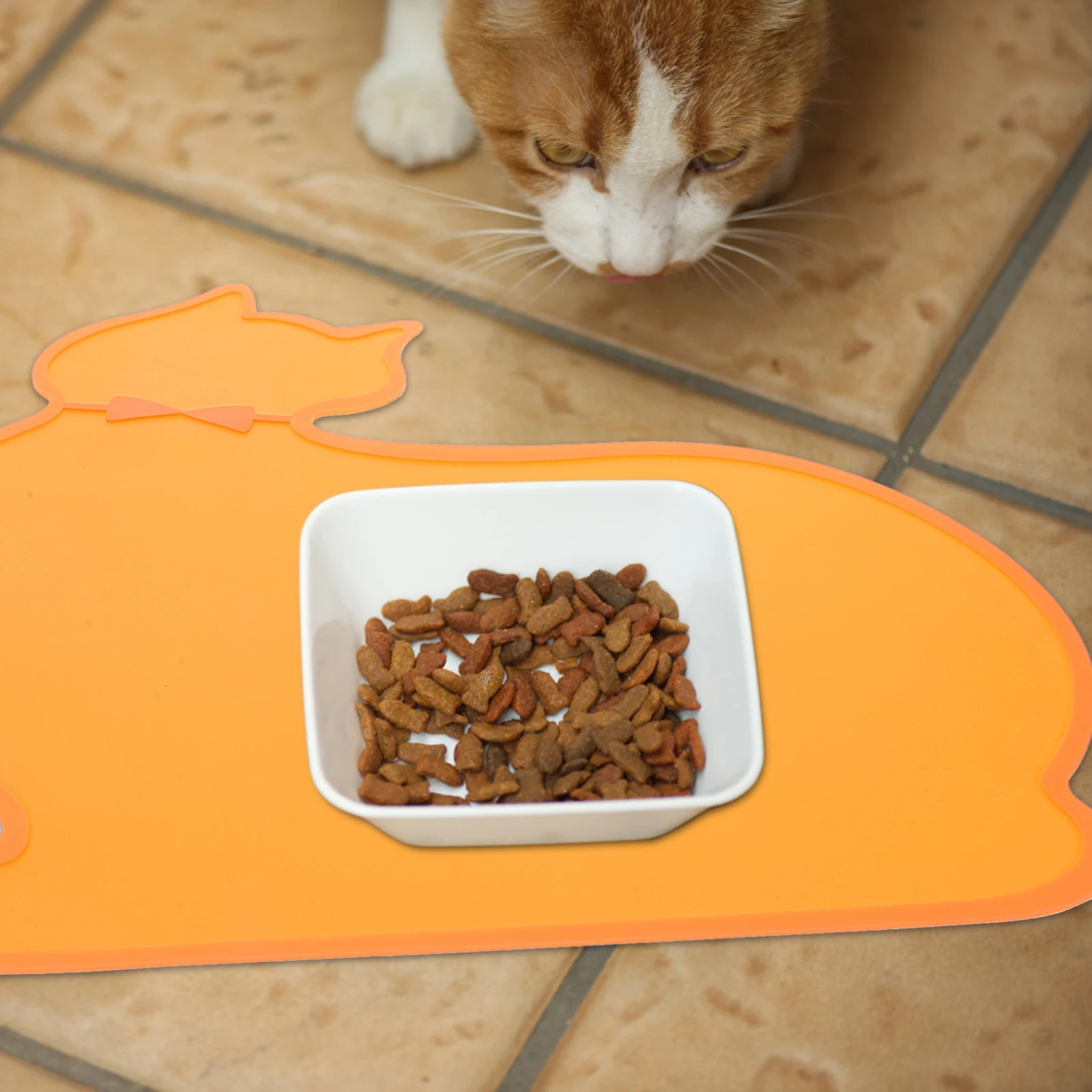 

Silicone Placemat Waterproof Anti Slip Dog Feeding ange Pet Food Mat Durability High Temp Stability Long Lasting Eco