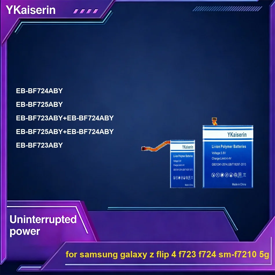 

Аккумулятор EB-BF723ABY+EB-BF724ABY EB-BF723ABY EB-BF725ABY+EB-BF724ABY для Samsung Galaxy Z Flip 4 F723 F724 SM-F7210 5G