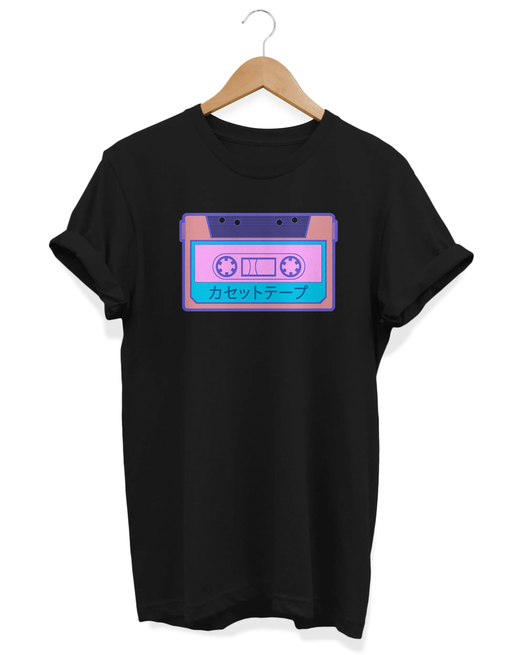 Japanese Aesthetic Pastel Goth T shirt Mixtape Retro Tape Vintage Cassette Kanji Apparel Soft Grunge Clothes