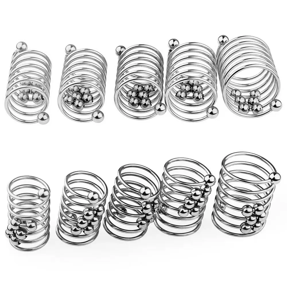 Metal Penis Ring Sex Toys For Men Delay Ejaculation Glans Stimulator Locked Sperm Heavy Cock Ring Stainless Steel With Bead BDSM