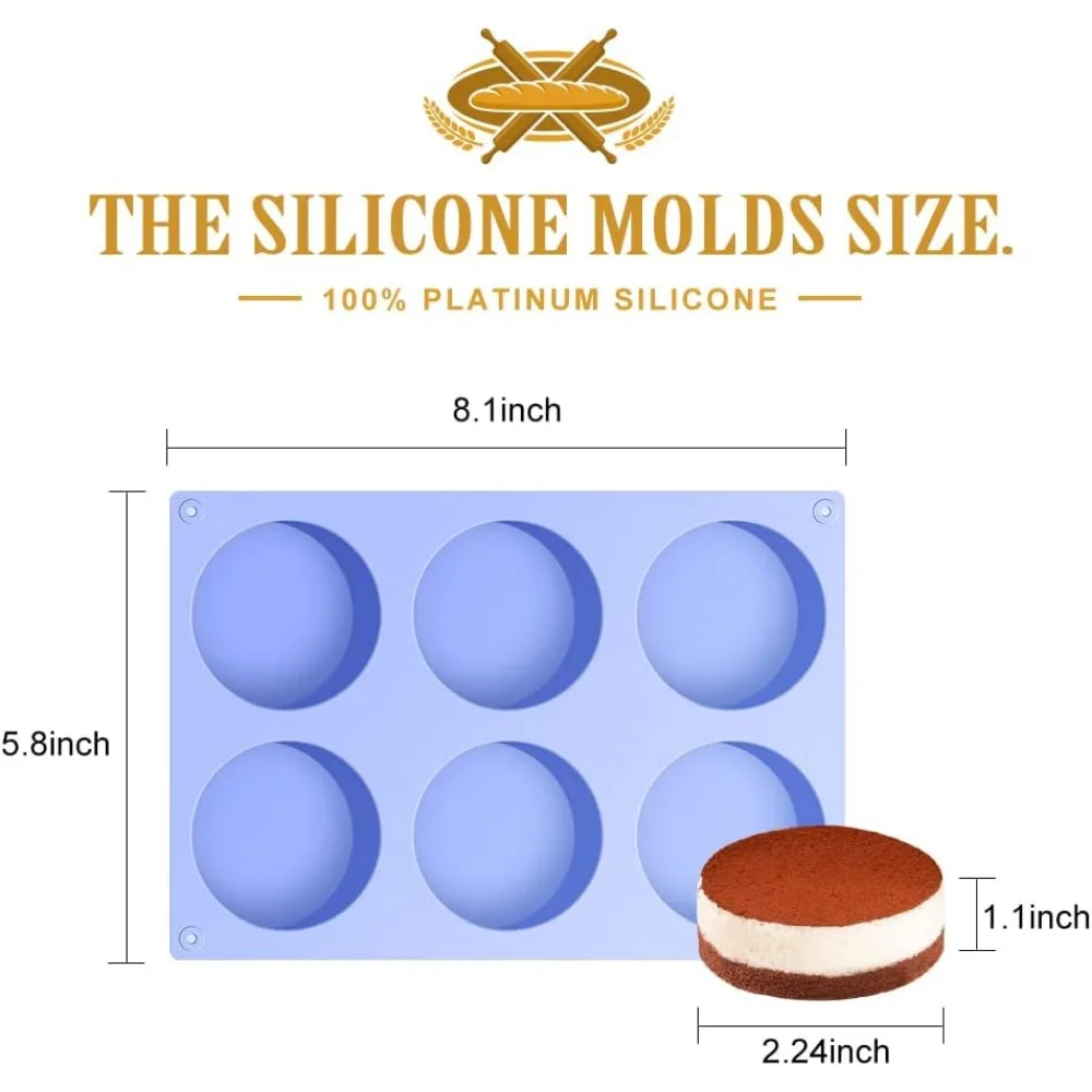 قوالب كوكي أوريو سيليكون مكونة من 4 قطع للشوكولاتة والحلوى والخبز - تصميم أسطواني غير لاصق