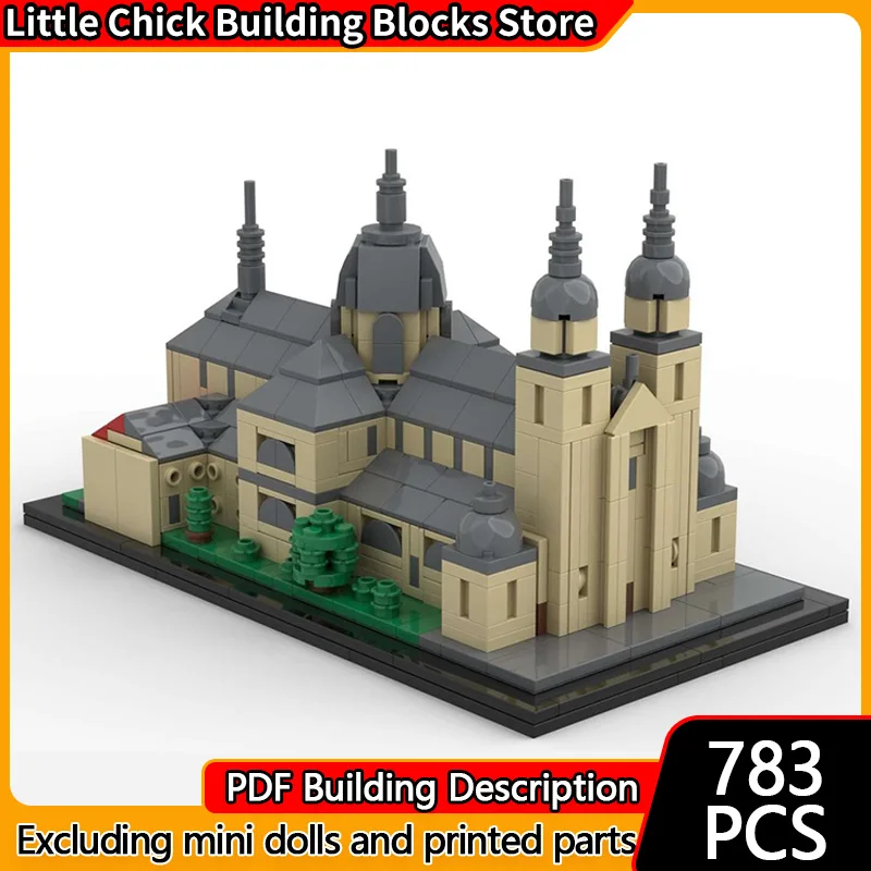 중세 성 모델 MOC 빌딩 블록 빈티지 교회 건축 모듈형 기술 선물 휴일 조립 어린이 장난감