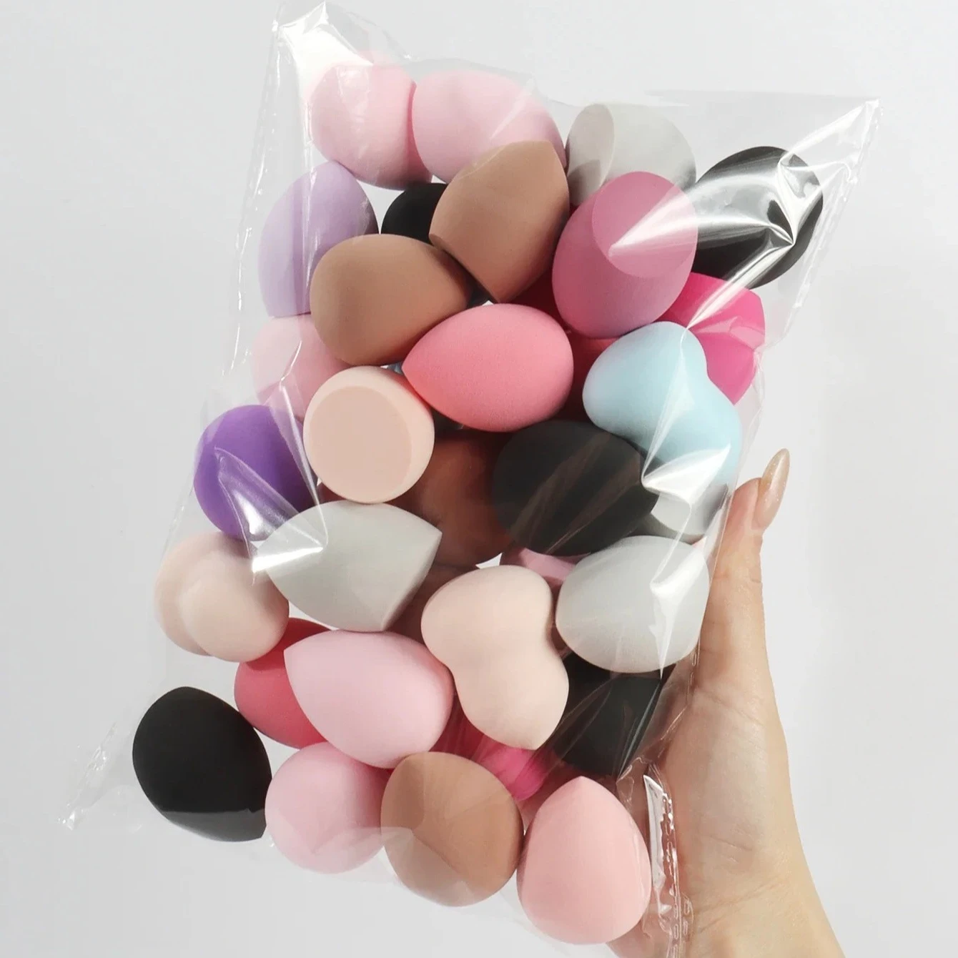 Ensemble d'éponges hydrophiles – Assortiment de couleurs/formes pour liquide/crème/poudre |   Kit de voyage sans latex Tous types de peau