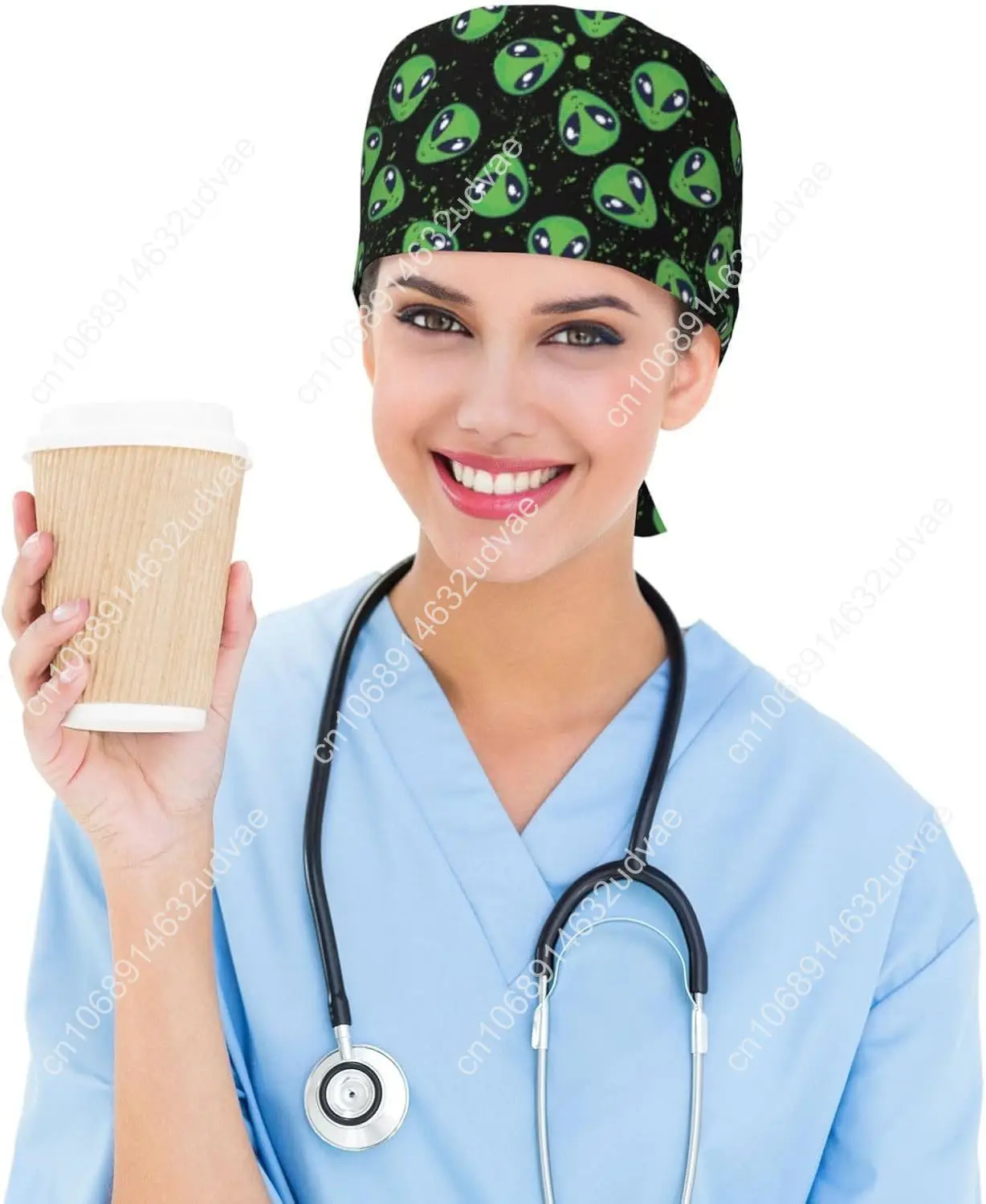 Boné de trabalho esfrega com faixa de suor ajustável unissex feminino amarrar chapéu enfermeira bonés cirúrgicos