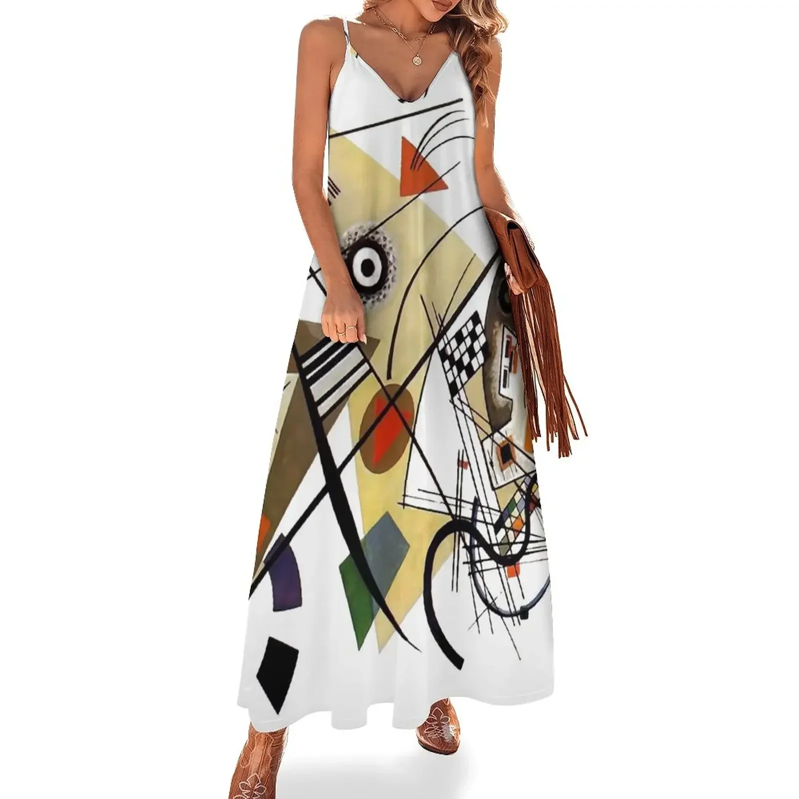 Kandinsky Traverse Line, 1923 Sleeveless Dress party dresses woman womens clothing clothes long dresses for women Dress