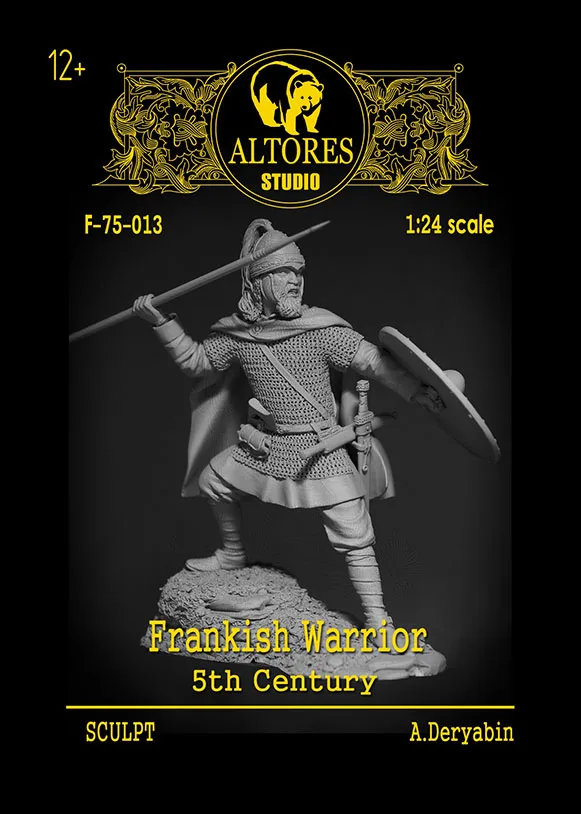 1/24, Frankish Warrior Two states can be combined Resin kit Figure GK Historical war theme Uncoated No colour