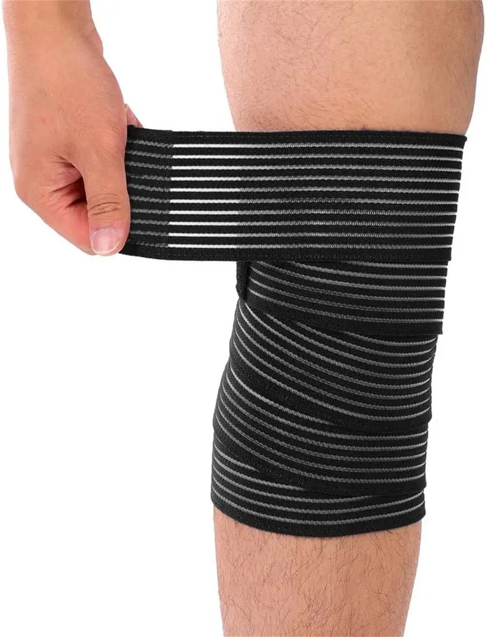 1 Stück extra lange elastische Knie wickel Kompression bandage Stütze für Beine, stabilisierende Bänder, Kniebeugen, Basketball, Laufen