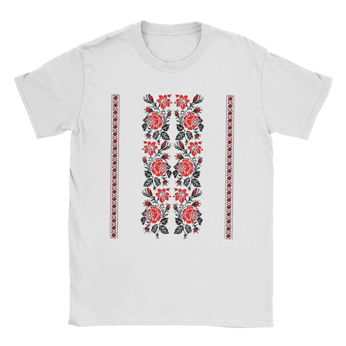 Novelty Ukrainian National Embroidery Flowers T-Shirt Men 100% Cotton T Shirt Vyshyvanka Gift Tee Shirt Plus Size Clothes