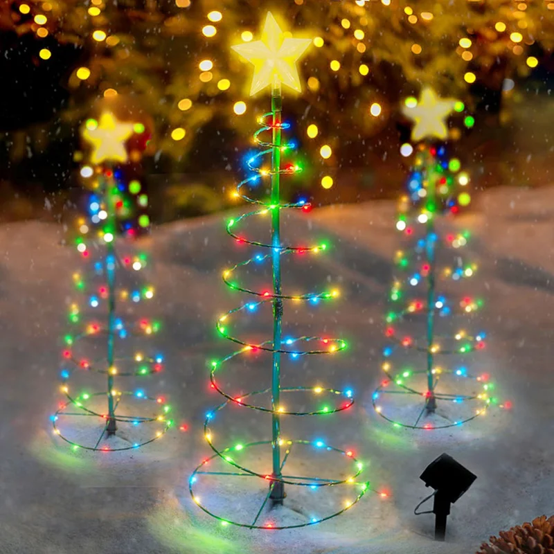 LED Solar Outdoor Christmas Tree Decoration Waterproof String Lights Solar Powered 50CM Garden Lamp Outdoor Christmas Ornaments