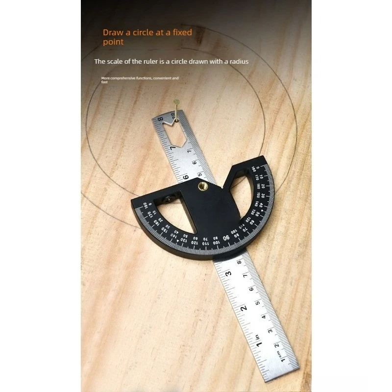 

Угломер для деревообработки с удлиненной линейкой, разметочная линейка из алюминиевого сплава, дизайнерская линейка-транспортир