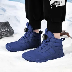 Adult And Child Winter Boots Men Women Snow Barefoot Shoes Kid Outdoor Sneakers Warm Fur Men Ankle Shoes Male Snow Boots 2024