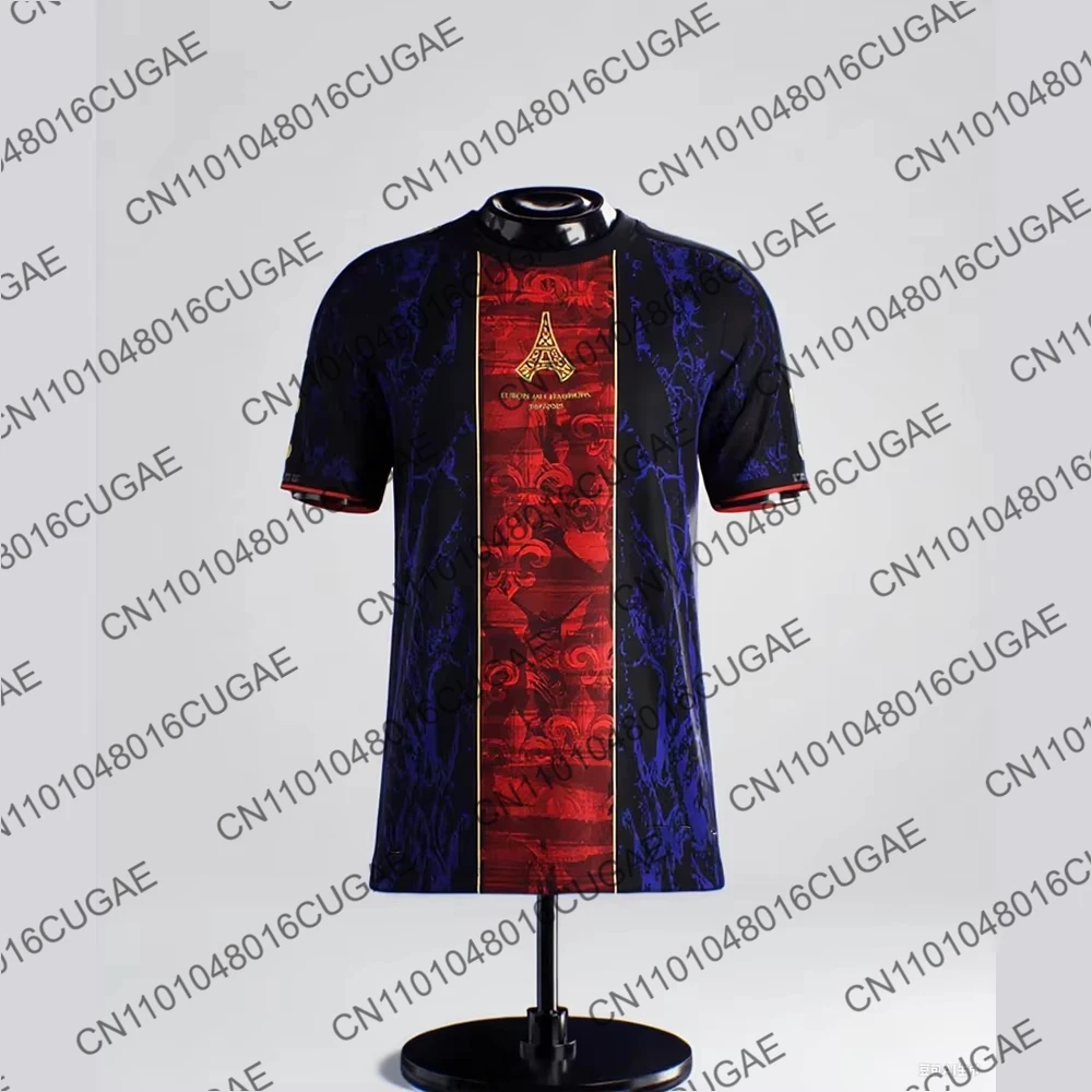 2025 PSG estilo especial de manga corta entrenamiento uniforme de fútbol camiseta de fútbol Moto los parisianos campeones europeos Jersey Tops