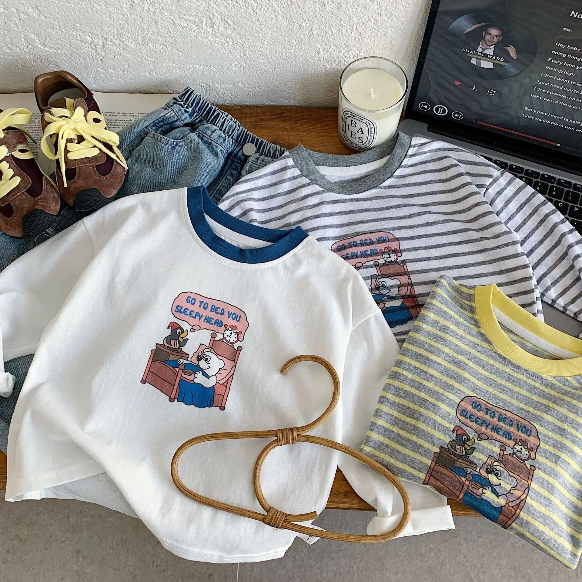 

Spring Autumn Baby Girls Boys Cotton Print Cartoon Long Sleeves T-shirt School Kids Inner Fit Tee Children Basic Top 1-10 Years