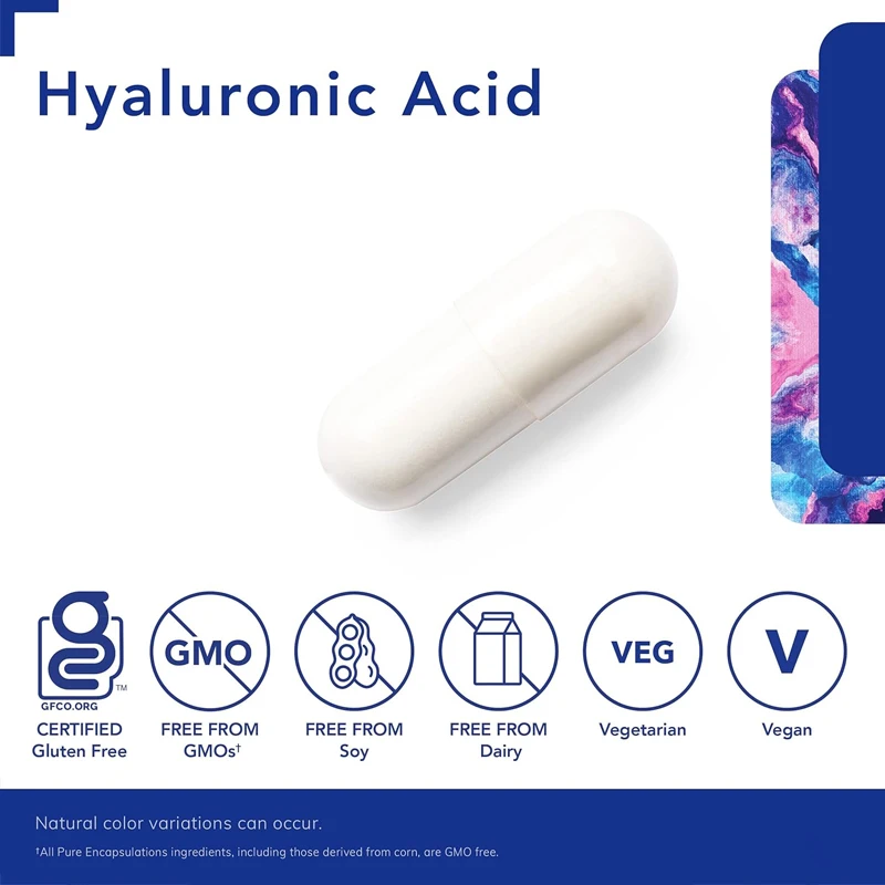 Hyaluronic Acid Skin Moisturizing Joint Lubrication and Joint Health Highly Absorbent Vegetarian and Non GMO -60 Capsules