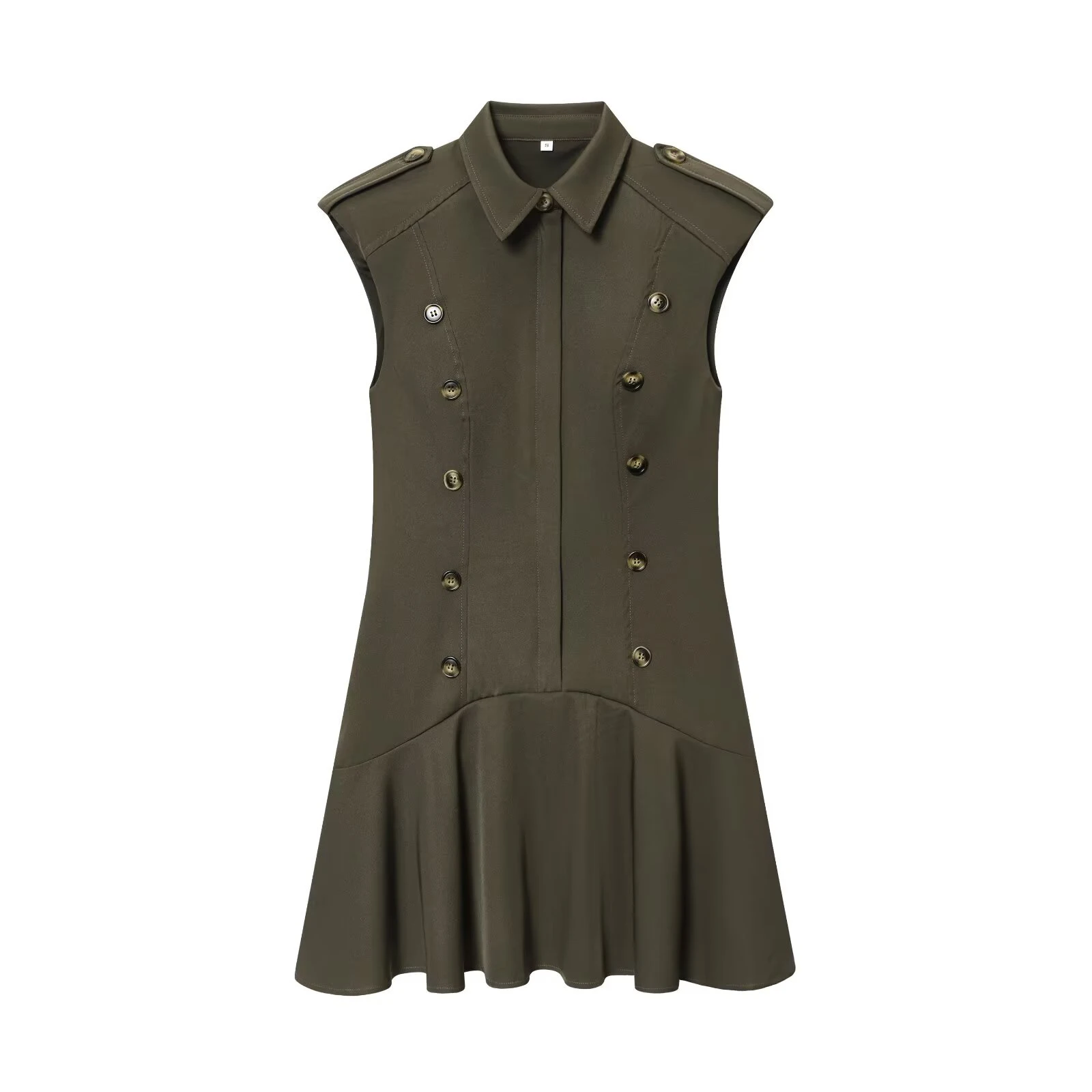 Estilo europeu e americano outono novas roupas femininas temperamento fino ajuste com ombreiras em camadas decoração vestido curto