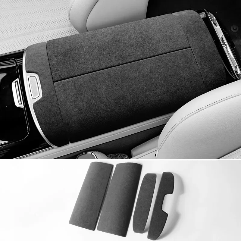 

Для Mercedes W223 S-Class Maybach подлокотник для сиденья, накладка, наклейка из алькантары, аксессуары для салона автомобиля