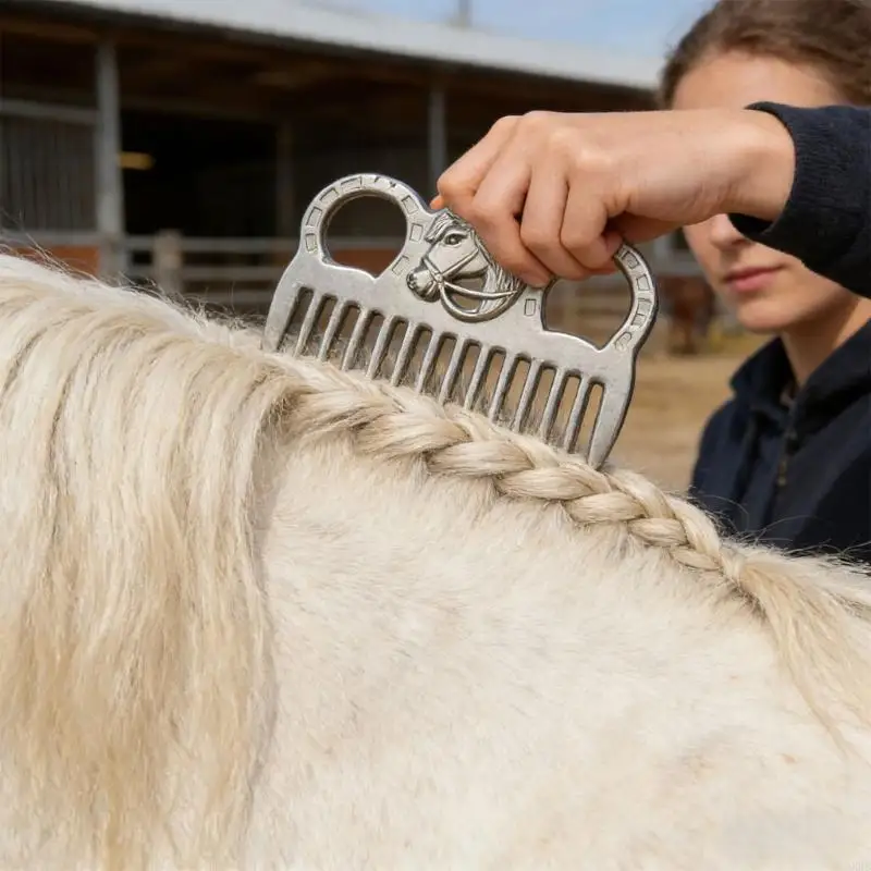 Horse Hair Mane and Tail Comb Pair with Control Metal Construction Use 4XBB