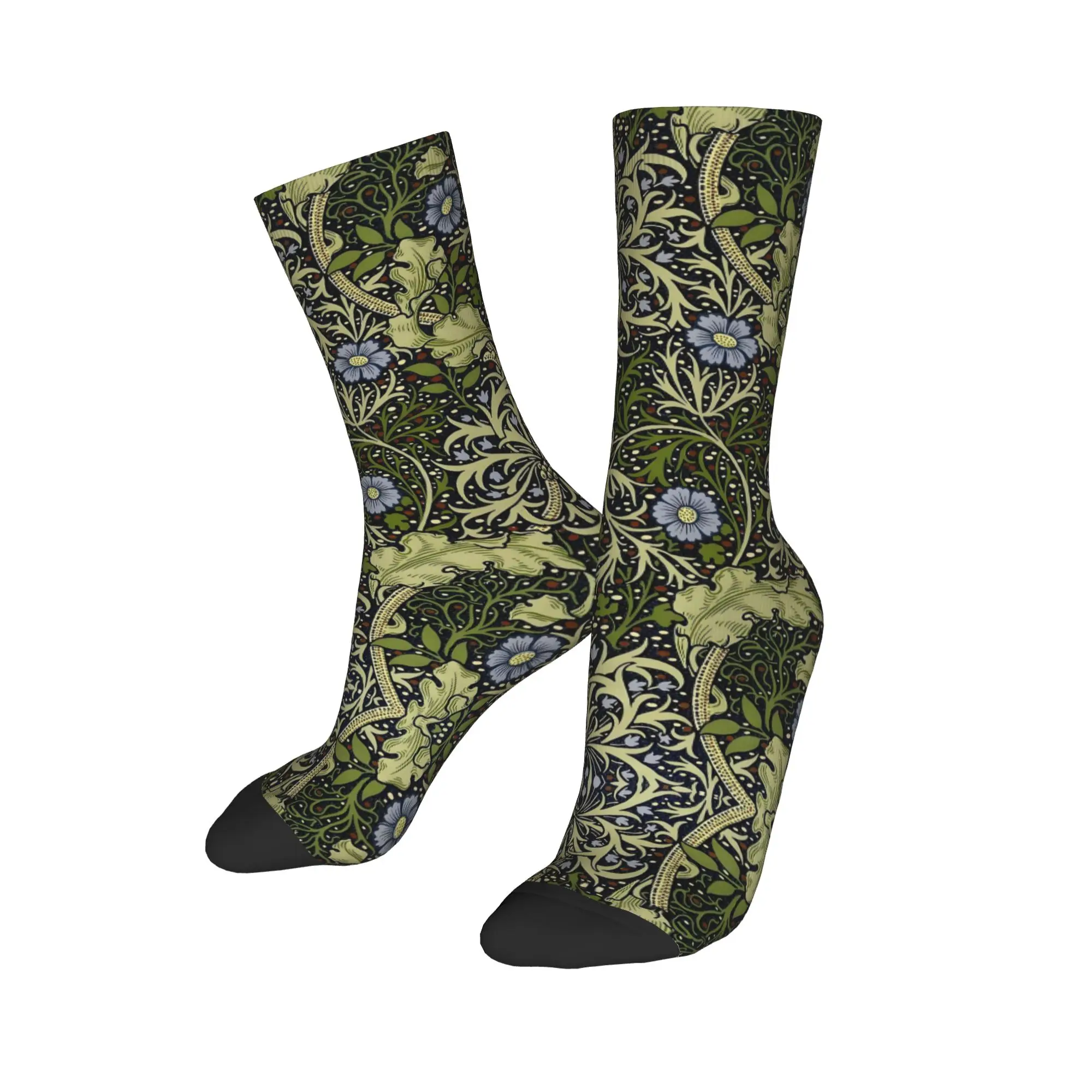 

Custom Fashion Men's William Morris Vintage Dress Socks Unisex Warm Breathbale 3D Printing Carpet Print Crew Socks
