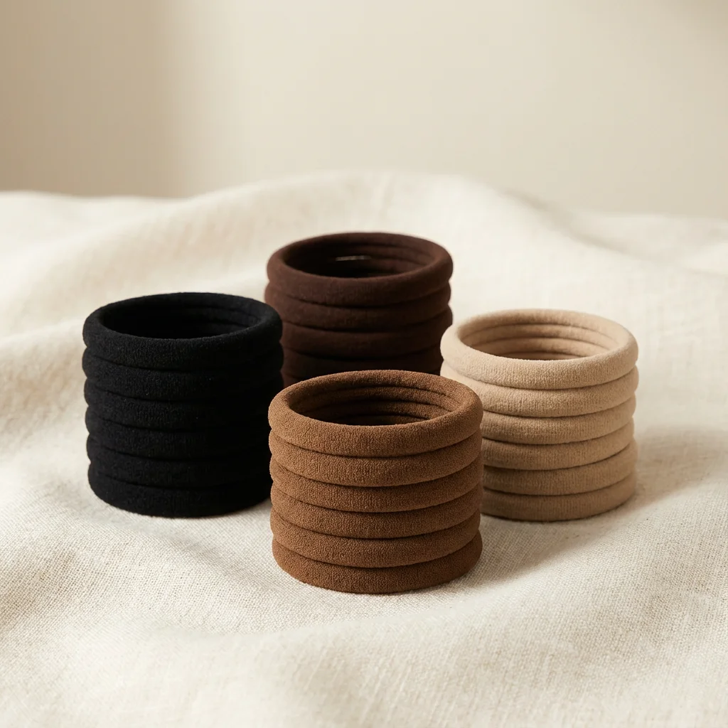 50Pcs Seamless Elastic Hair Ties Morandi Black/Brown/Milk Tea Color Hair Bands, High Stretch No-Snag Hair Ties for Daily Ponytai - Image 3