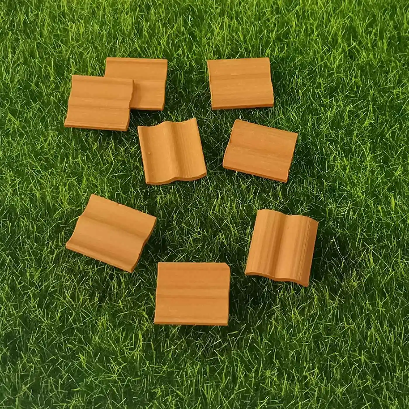 60 sztuk Mini czerwone płytki dachowe zestaw do budowy modeli miniaturowe płytki figurka kształtowanie krajobrazu DIY bajkowe akcesoria ogrodowe