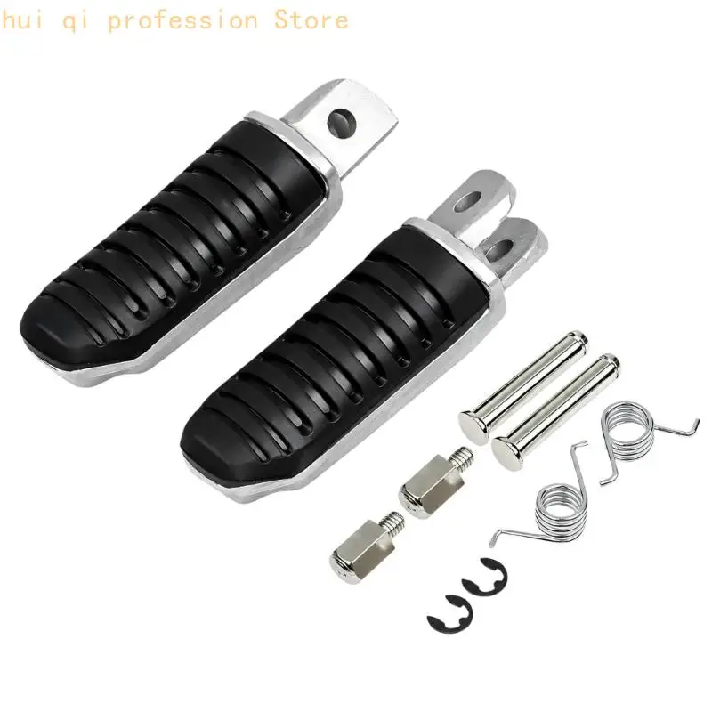 Grooved Motorcycle Front Foot Peg Set for GSX1300R 1999-2019 with Forked Mounts and Clearly Aligned Holes for Pins H8WE