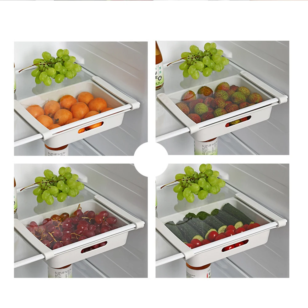 

2Pcs Drawer Storage Box Refrigerator Holder Plastic Moisture Proof Fruit Vegetable Organizer Space Saving Household