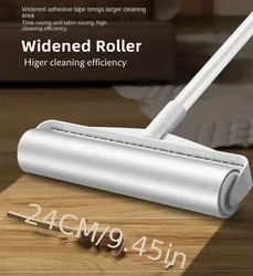 Long Handle Lint Roller Cleaner Larger Pet Hair Remover Roller for Sofa Carpet Wide Dust Roller Sticky Tearable Brush Cleaning