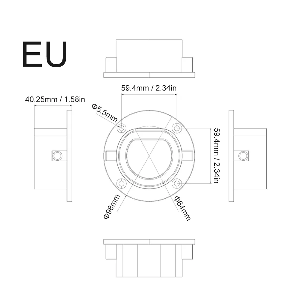 Supporto per caricabatterie EV supporto per fondina per caricabatterie per veicoli elettrici montato a parete per SAE J1772 EU Type 2 Tesla Plug