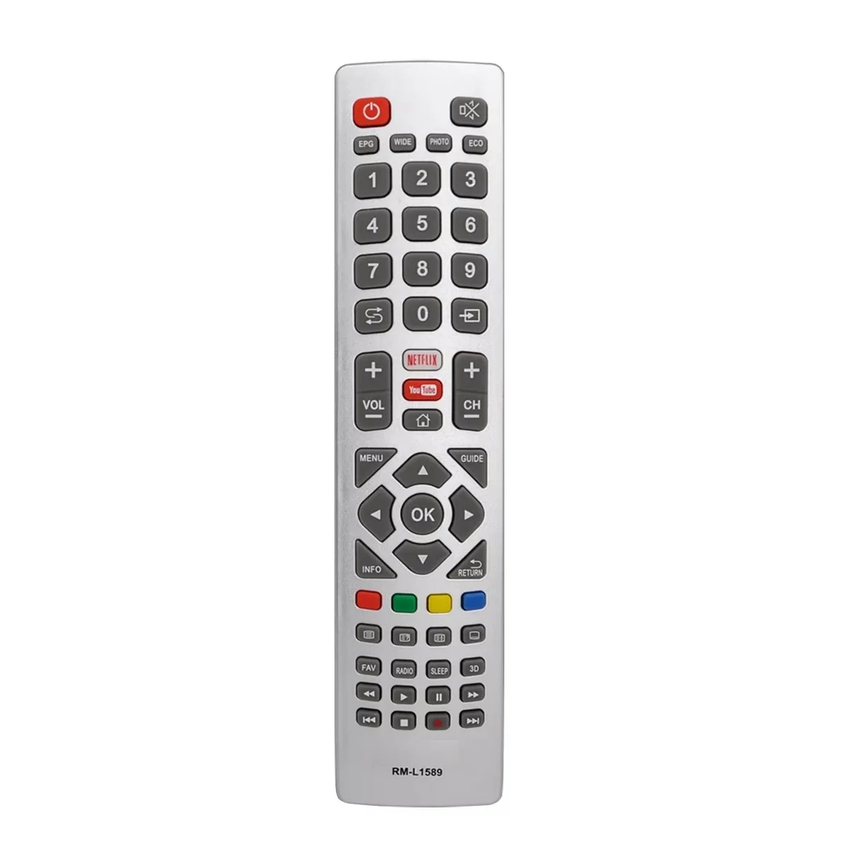 New Remote Control RM-L1589 for Sharp HD Television No Setup Required High Quality Remote Control