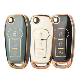 jingyuqin New TPU Car Key Shell Case Fob For Ford F-150 F-250 F-350 Explorer Ranger KA Fiesta Mondeo Smart Key Cover