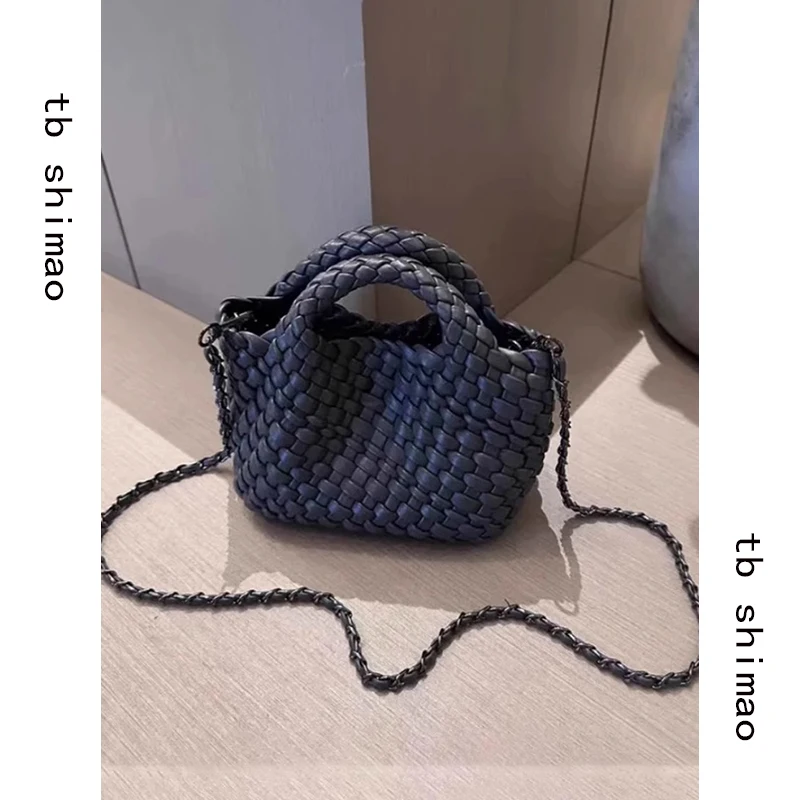 

Модная женская сумка-корзина из плетеного материала, стильная сумка через плечо в корейском стиле, весенняя коллекция, повседневная сумочка