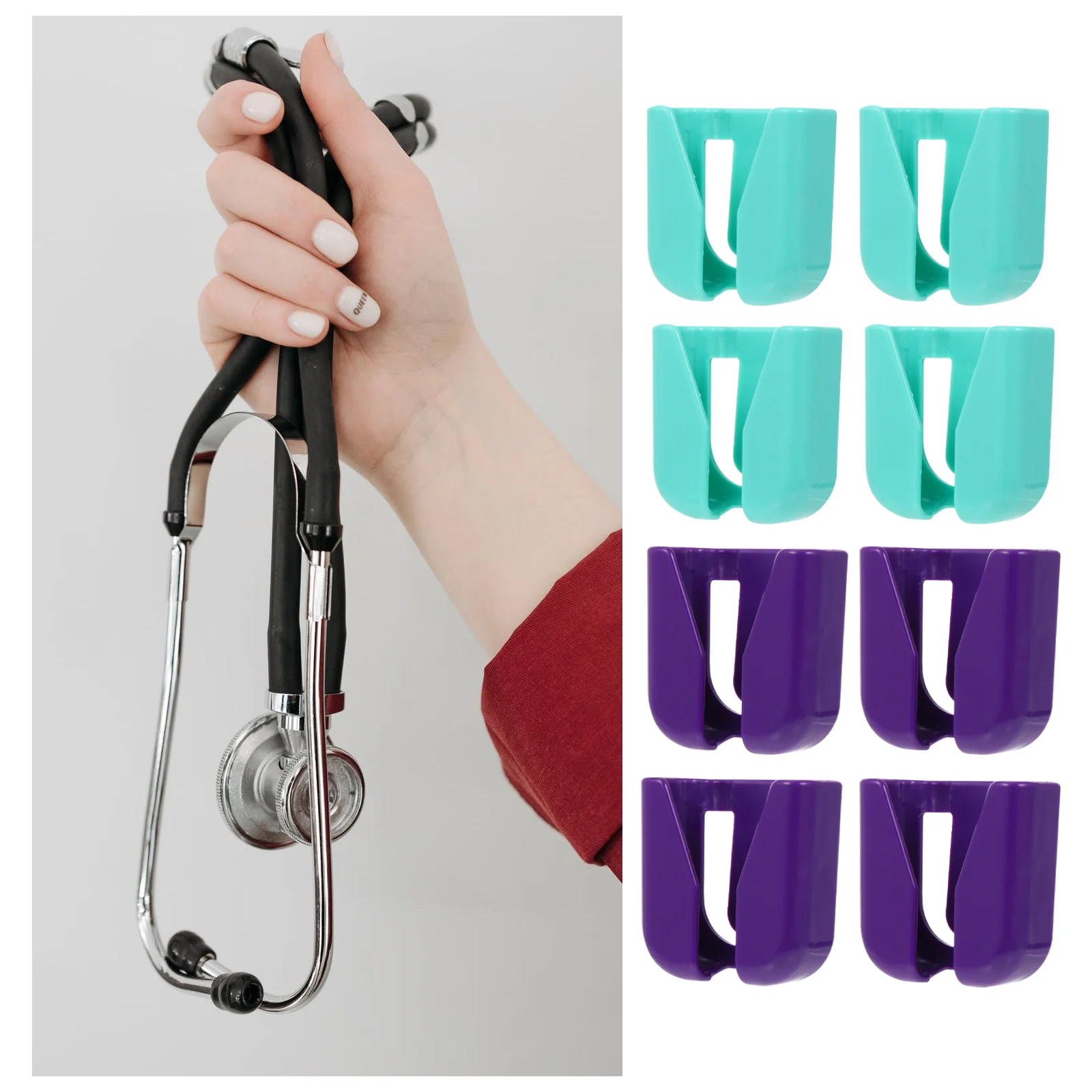 

10 Pcs Clip Holder Stethoscope Portable Belt Clips Echo-meter Racks Practical Clamps Convenient Hooks Fixing Fixture