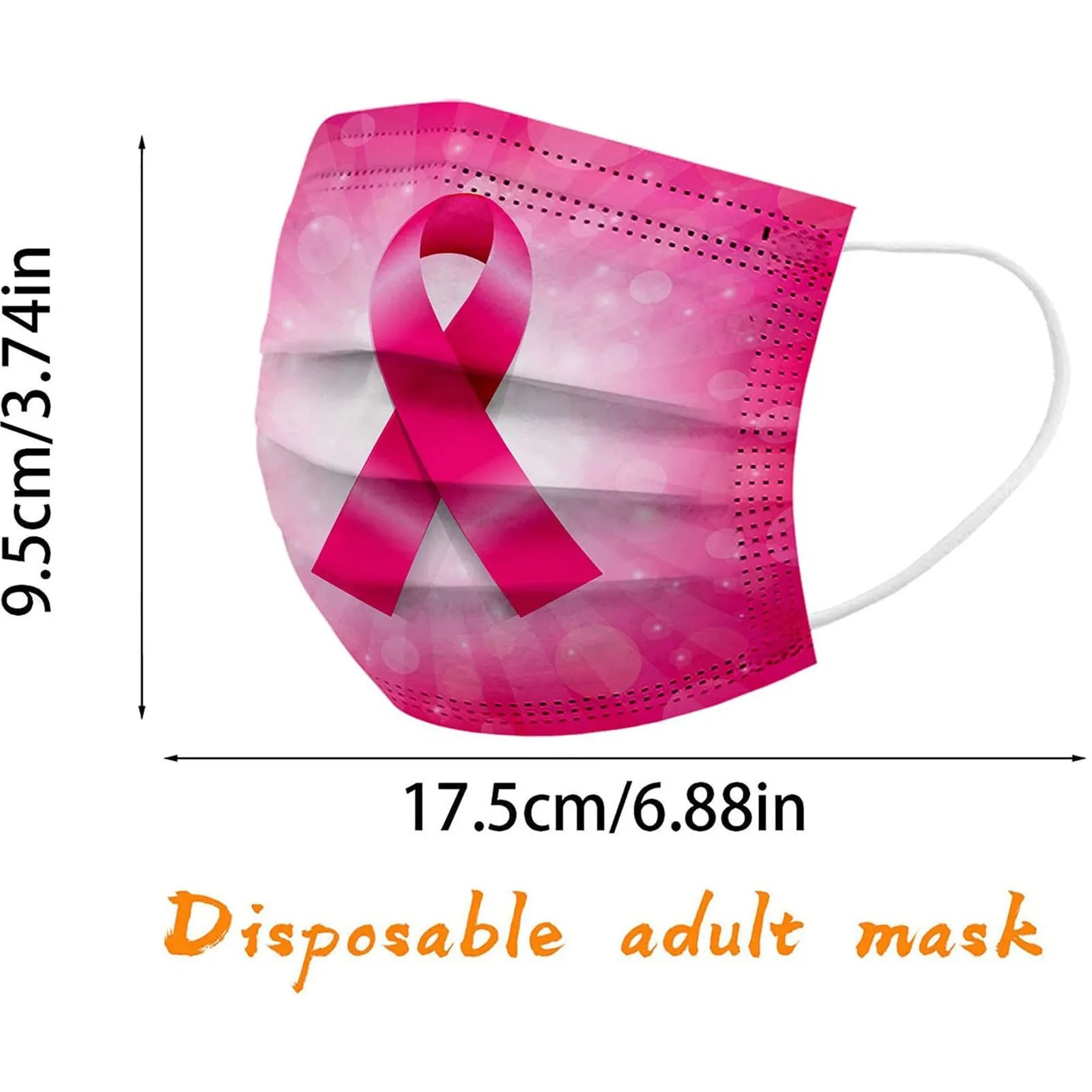 قناع أنيق لسرطان الثدي، موضوع خيري، شريط وردي، قناع واقٍ للبالغين، مناسبة خيالية، مناسبة للدعاية، يمكن التخلص منها #6