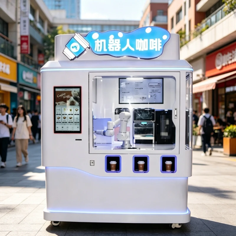 Customized Robot Coffee Vending Machine Latte Art & Pattern Printing Supported Commercial Automatic Coffee Making Equipment