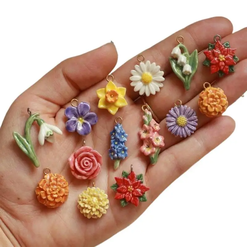 DIY Pflanzen- und Blumen-Anhänger, pastorales, farbenfrohes Design für Ohrringe, Halsketten, Armbänder, Schmuckherstellung, Zubehör – Detail 6
