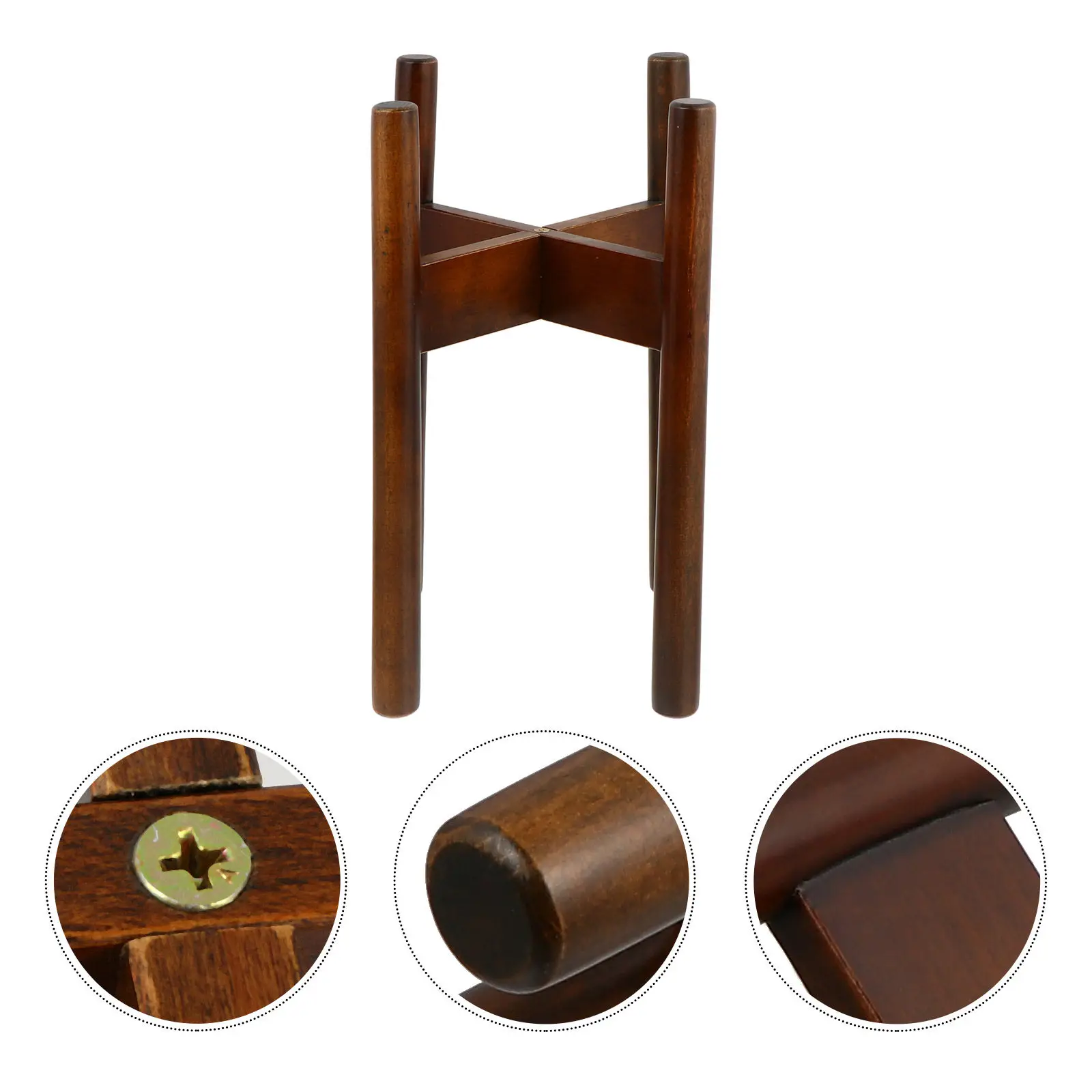 Solid Wood Plant Stand Simple Strong Structure Flowerpot Holder for Indoor Outdoor Garden Living Room Office Decorative Plant
