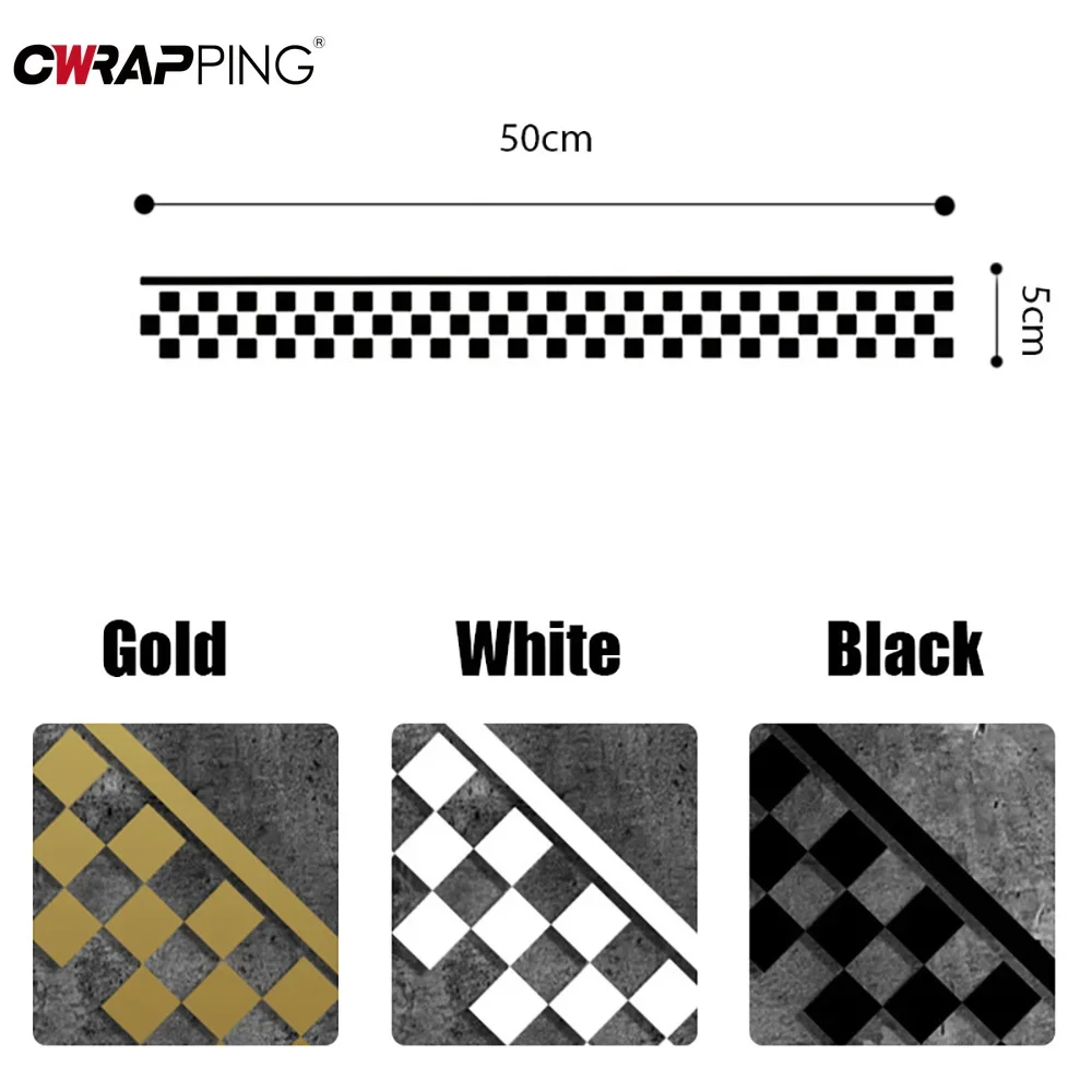 Car Checkerboard Stickers Fuel Tank Cover Stickers Waterproof Decorative Sticker for Auto Motorcycle DIY Accessories