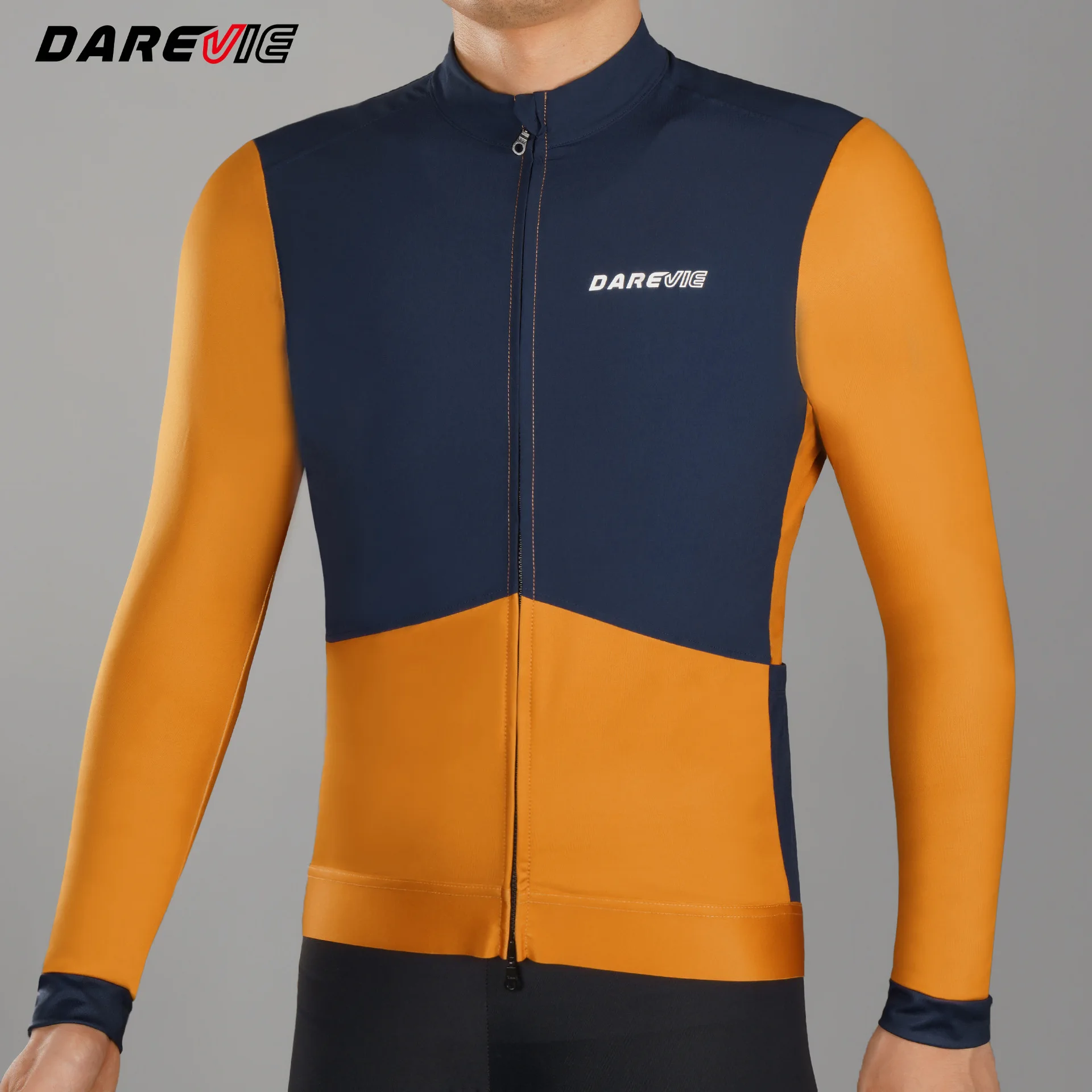 Darevie Autumn/Winter Windproof Fleece Long-Sleeve Road Bike YKK Double Snap-On Cycling Suit - Ling Feng