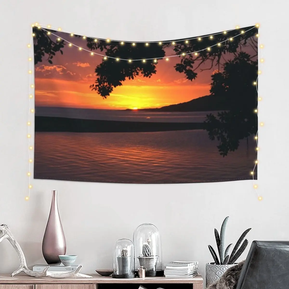 Sun Setting Over Raglan North Island New Zealand Tapestry For Bedroom Home Supplies Bedroom Decorations Custom Tapestry