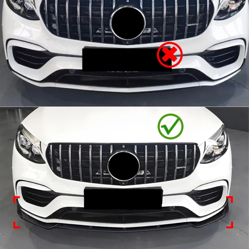 For 2016-2019 Mercedes-Benz GLC63 X253 AMG early model front lip spoiler car front bumper shovel modification kit