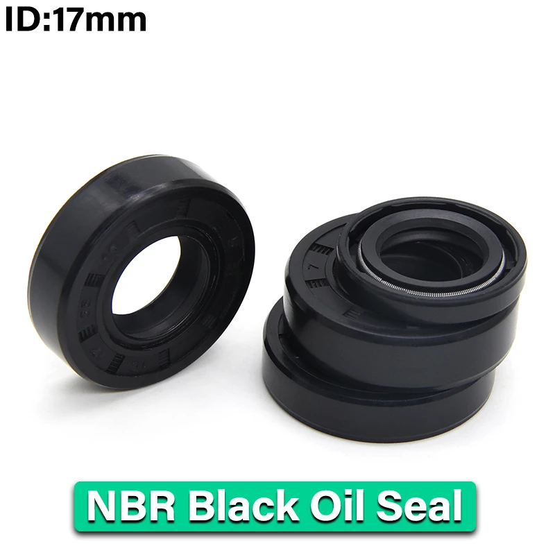 

2/5pcs NBR Oil Seal ID 17mm NBR Oil Seal TC-17*25/27/28/30/32/35/40/45/47*5/7/8/10mm Nitrile Rubber Shaft Double Lip Oil Gasket