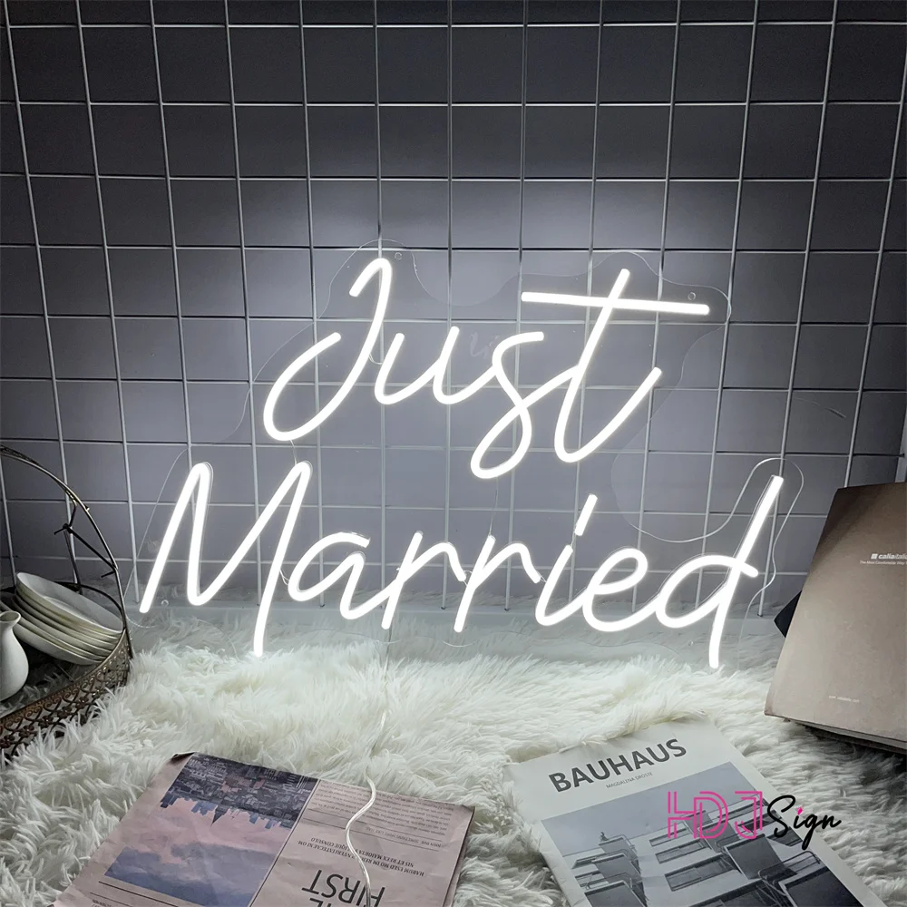 

Just Married Custom Neon Signs LED Light Wedding Decoration Engagement Party Decor Wall Neon Lights Home Decor Neon LED Sign