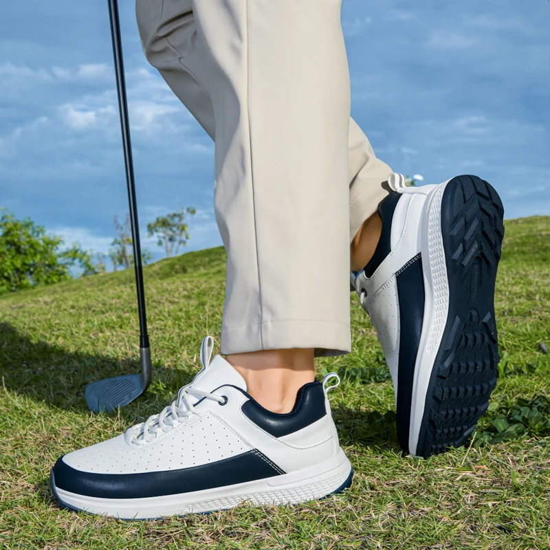 Men's Golf Shoes with Straps, Autumn Fashion Casual Sports Shoes, Outdoor Grass Anti-skid Golf Walking Shoes, Sizes 39-47