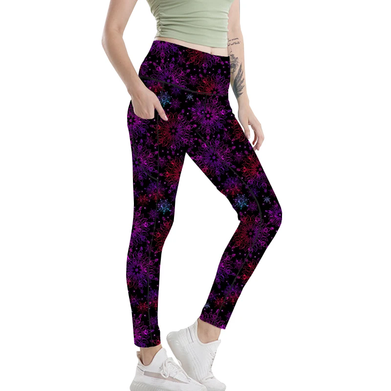 TOIVOTUKSIA-Pantalones con estampado de leche para mujer, mallas negras, estilo de verano, Material de piel suave, nueve