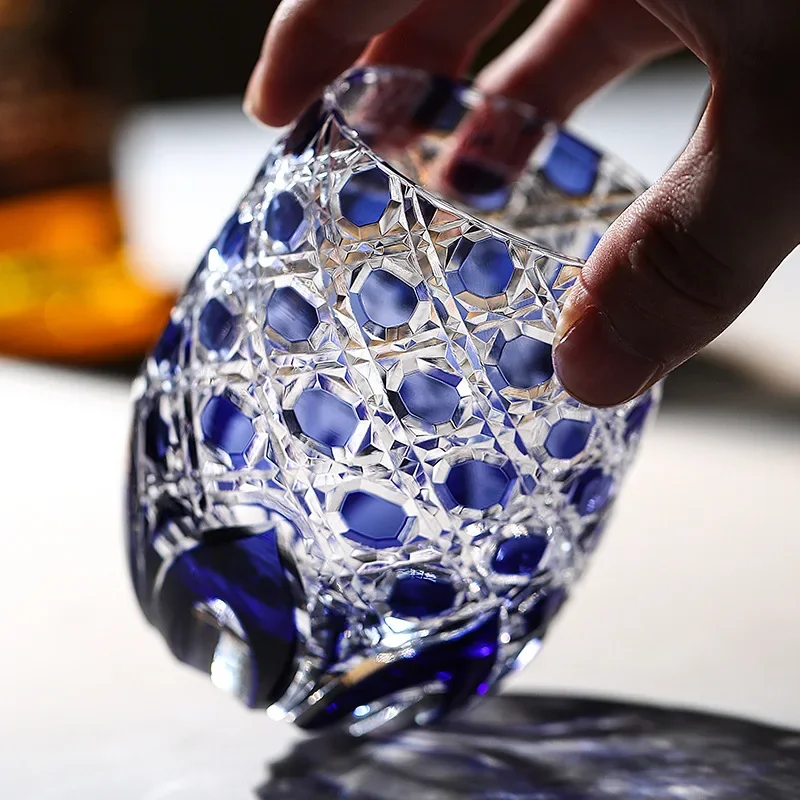 

Японское стекло Edo Kiriko, сосновый журавль ручной работы, стакан для виски, художественная чашка для вина, хрустальная кружка, стекло для ликера, снайперского напитка