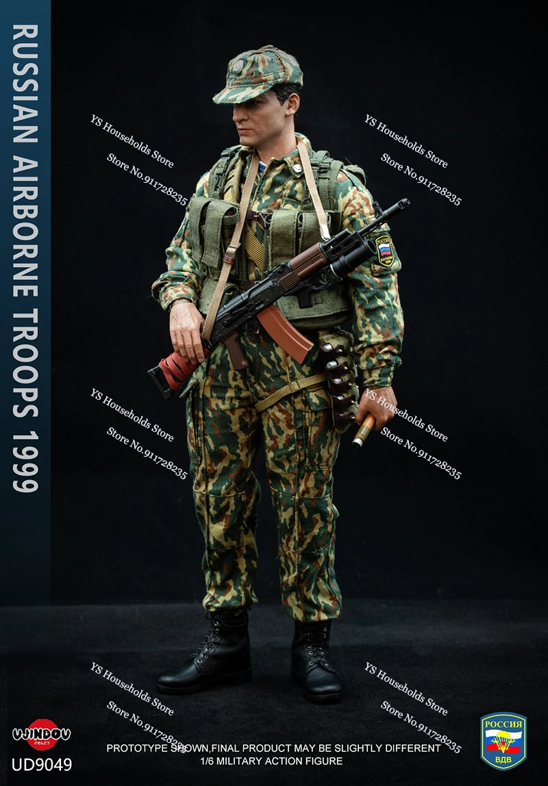 UJINDOU UD9049 1/6 Rosyjskie Siły Powietrznodesantowe 1999 Figurka Akcji w Odzieży Wojskowej, Bojówka w Dżungli, Delikatny Model Żołnierza Męskiego 12 cali
